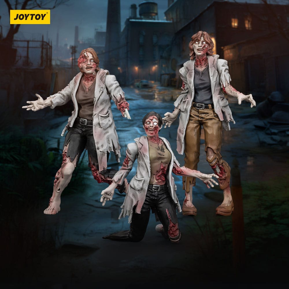 Zombie Dark Source Action Figures Confezione da 3 scienziati (femmina) 8 cm