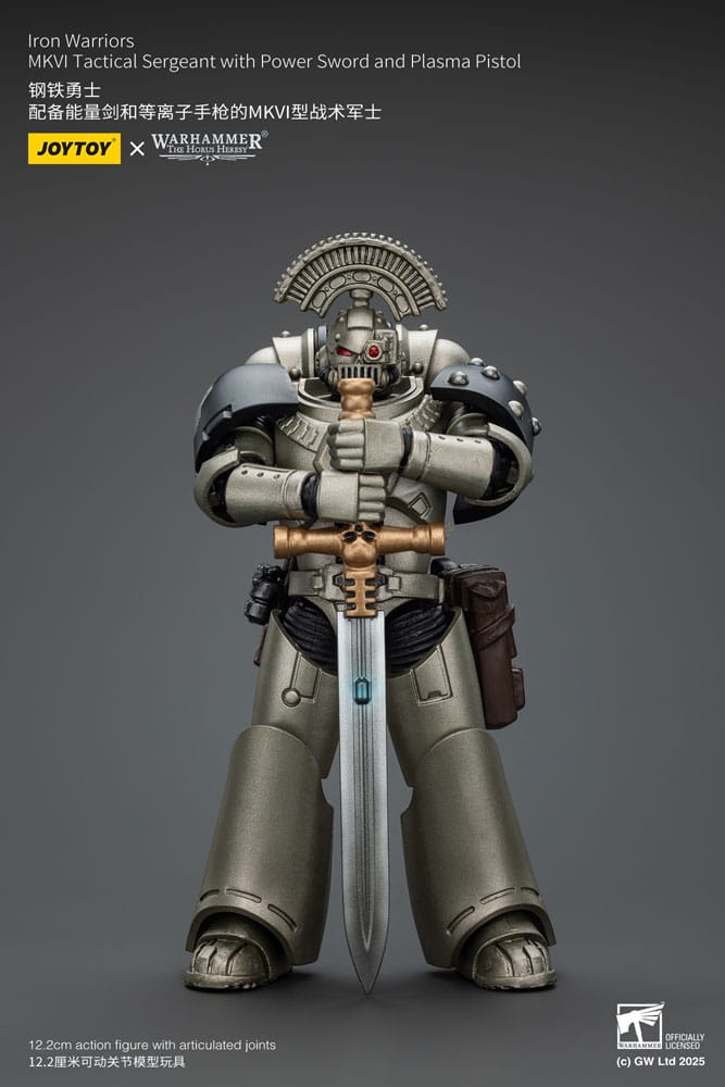 Warhammer Horus Heresy Aksiyon Figürü 1/18 demir Savaşçıları MKVI Güç Kılıcı ve Plazma Tabanca ile Taktik Çavuş 12 cm