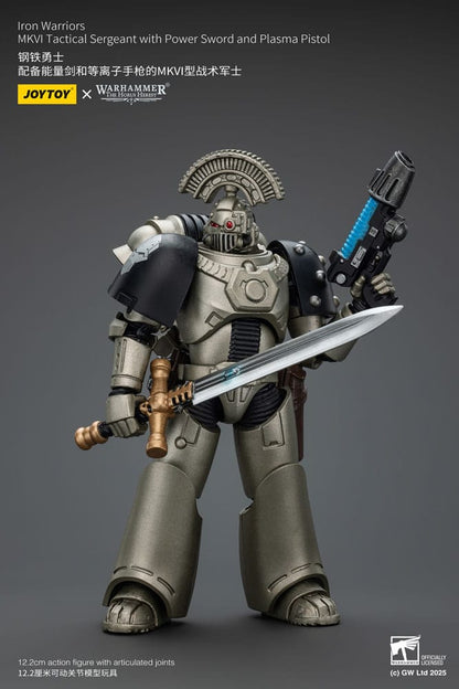 Warhammer Horus Heresy Aksiyon Figürü 1/18 demir Savaşçıları MKVI Güç Kılıcı ve Plazma Tabanca ile Taktik Çavuş 12 cm