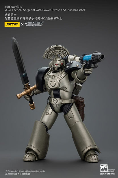 Warhammer Horus Heresy Aksiyon Figürü 1/18 demir Savaşçıları MKVI Güç Kılıcı ve Plazma Tabanca ile Taktik Çavuş 12 cm