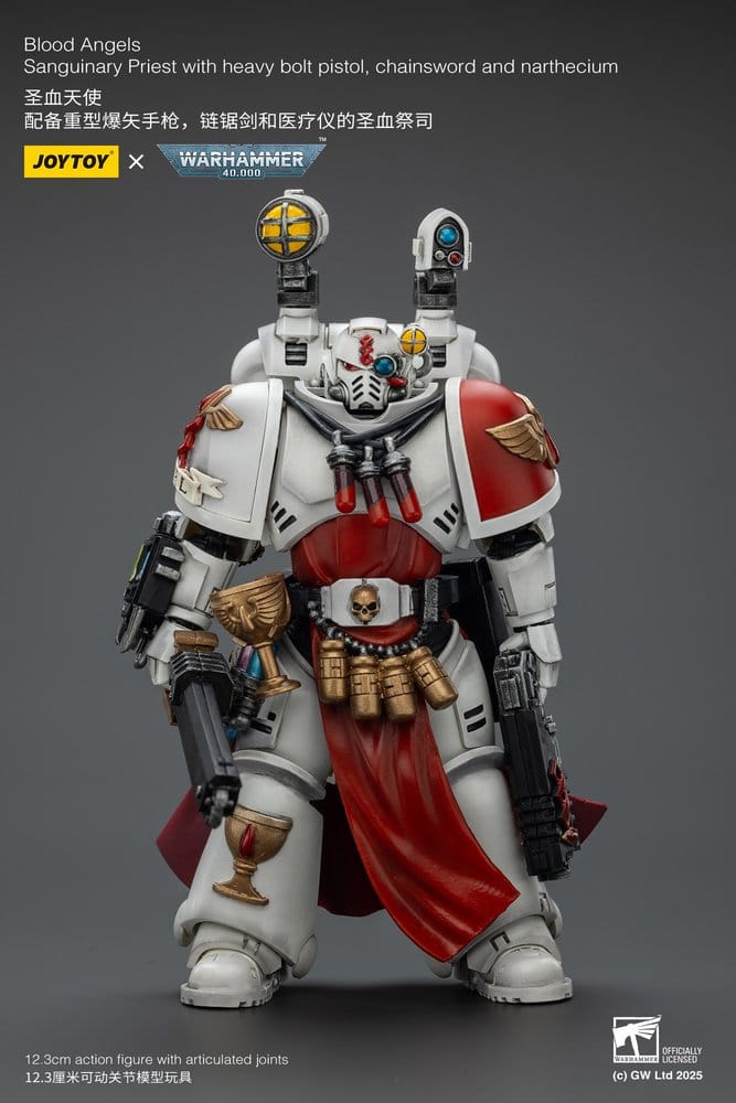 Warhammer 40,000: Combat Patrol Blood Angels Action Figure Sanguinary Priest con pistola a requiem pesante, spada a catena e nartecio 20 cm