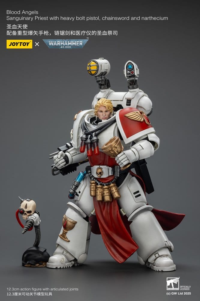 Warhammer 40,000: Combat Patrol Blood Angels Action Figure Sanguinary Priest con pistola a requiem pesante, spada a catena e nartecio 20 cm