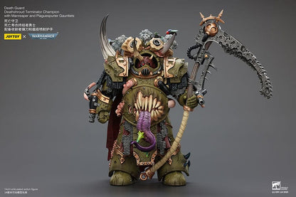 Warhammer 40k Akcijska figura 1/18 Death Guard Deathshroud Terminator Champion with Manreaper and Plaguespurter Gauntlets 14 cm