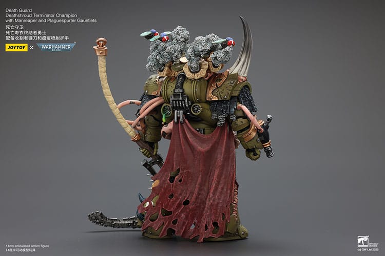 Warhammer 40k Akcijska figura 1/18 Death Guard Deathshroud Terminator Champion with Manreaper and Plaguespurter Gauntlets 14 cm