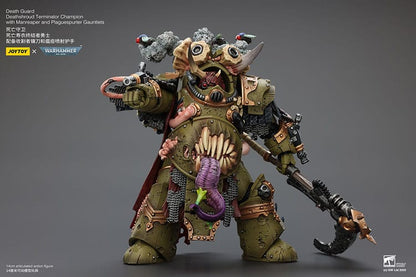 Warhammer 40k Akcijska figura 1/18 Death Guard Deathshroud Terminator Champion with Manreaper and Plaguespurter Gauntlets 14 cm