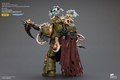 Warhammer 40k Action Figure 1/18 Death Guard Deathshroud Terminator 1 con Manreaper e Plaguespurter Gauntlet 14 cm
