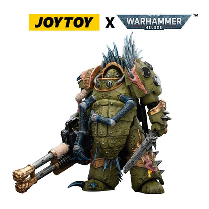 Warhammer 40 000 actionfigur Death Guard Blightlord Terminator 1 med Reaper Autocannon og Bubotic Blades 14 cm