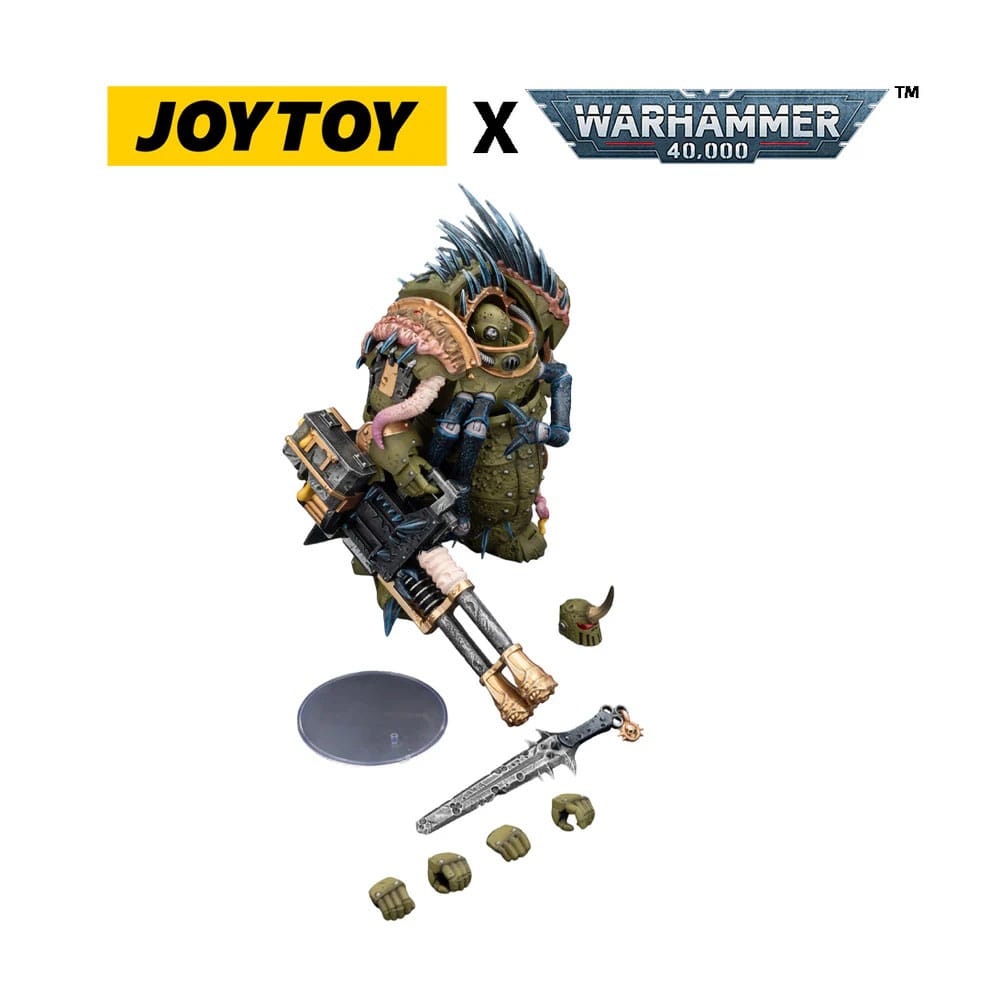Warhammer 40 000 actionfigur Death Guard Blightlord Terminator 1 med Reaper Autocannon og Bubotic Blades 14 cm