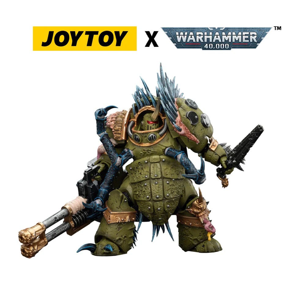 Warhammer 40 000 actionfigur Death Guard Blightlord Terminator 1 med Reaper Autocannon og Bubotic Blades 14 cm