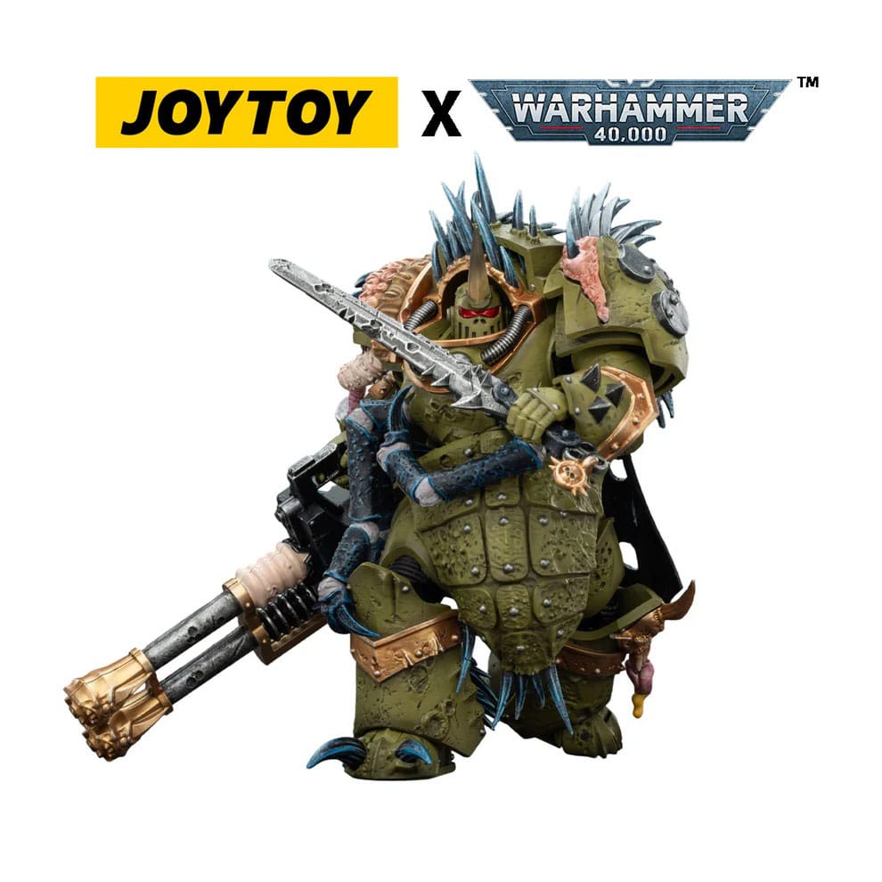 Warhammer 40,000 Action Figure Death Guard Blightlord Terminator 1 con cannone automatico Reaper e lame bubbotiche 14 cm