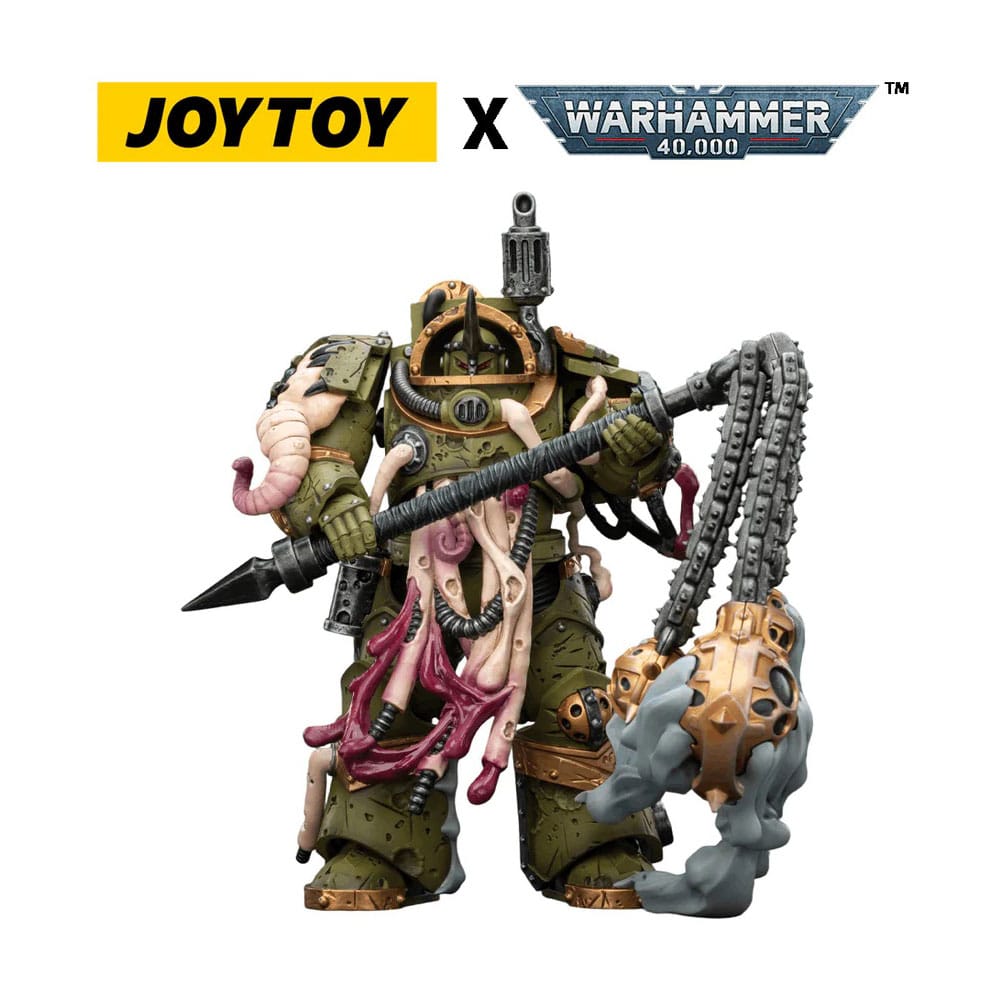 Warhammer 40.000 Actionfigur Death Guard Blightlord Terminator 2 mit Dreschflegel der Verderbnis 14 cm