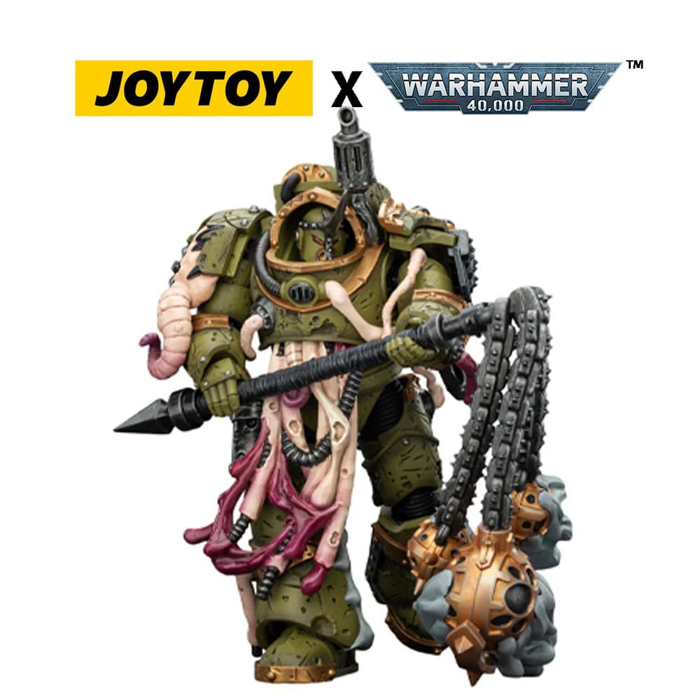 Warhammer 40.000 Actionfigur Death Guard Blightlord Terminator 2 mit Dreschflegel der Verderbnis 14 cm