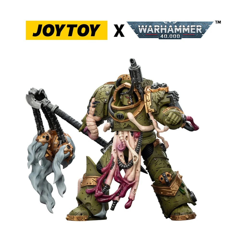 Warhammer 40.000 Actionfigur Death Guard Blightlord Terminator 2 mit Dreschflegel der Verderbnis 14 cm