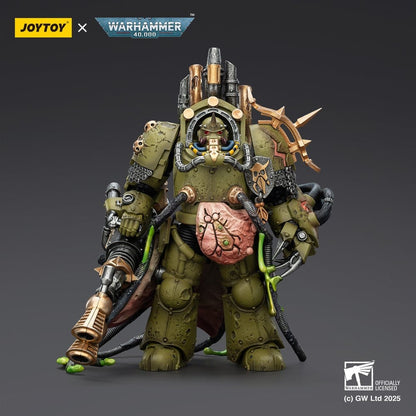 Warhammer 40.000 Action Figure Death Guard Lord of Virulence med Power Fist og Twin Plague Spewer 14 cm