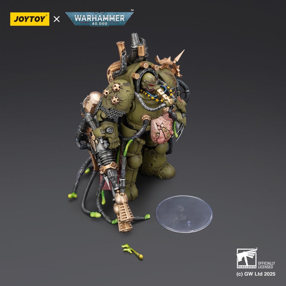 Warhammer 40.000 Action Figure Death Guard Lord of Virulence med Power Fist og Twin Plague Spewer 14 cm