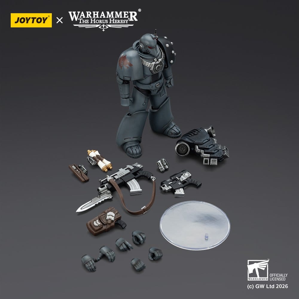 Warhammer La Herejía de Horus Figura de Acción Lobos Espaciales MKVI Legionario Táctico 12 cm
