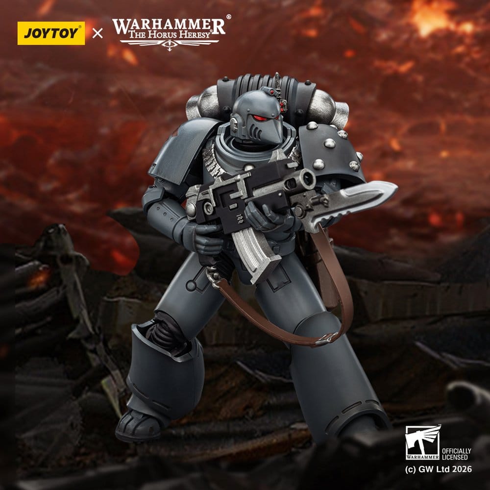 Warhammer La Herejía de Horus Figura de Acción Lobos Espaciales MKVI Legionario Táctico 12 cm