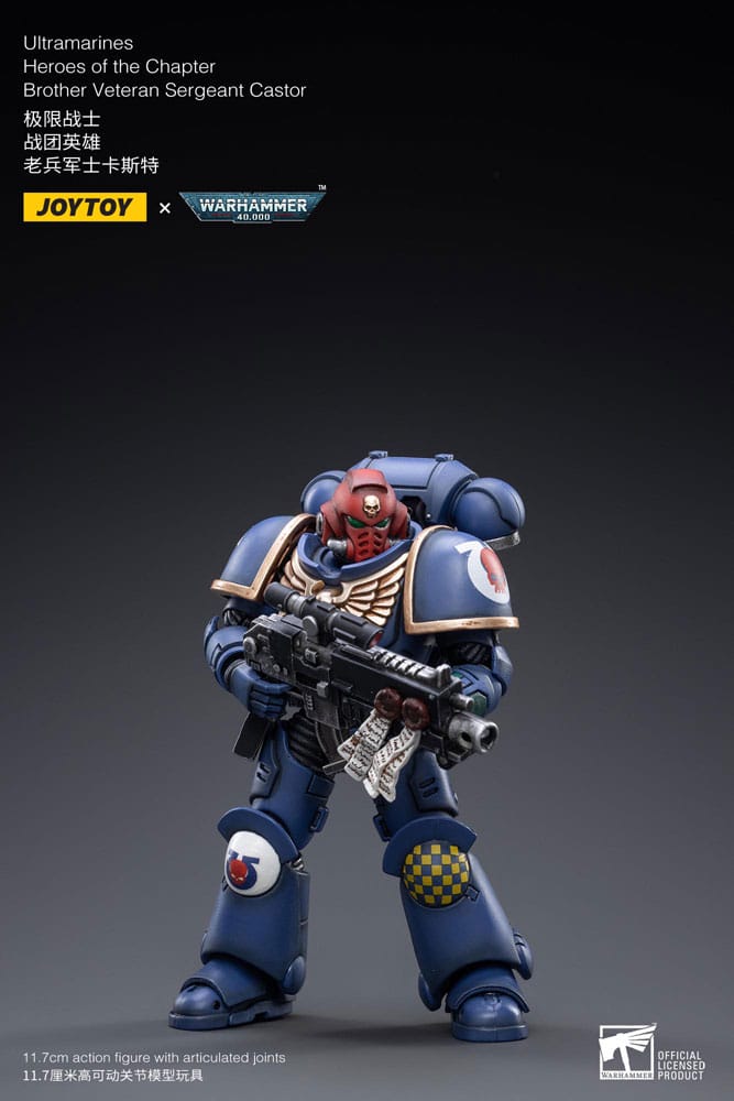Warhammer 40K Action Figure 1/18 Héros ultramarines du chapitre Brother Veteran Sergeant Castor 12 cm