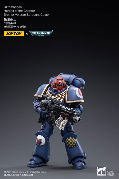 Warhammer 40K Action Figure 1/18 Héros ultramarines du chapitre Brother Veteran Sergeant Castor 12 cm