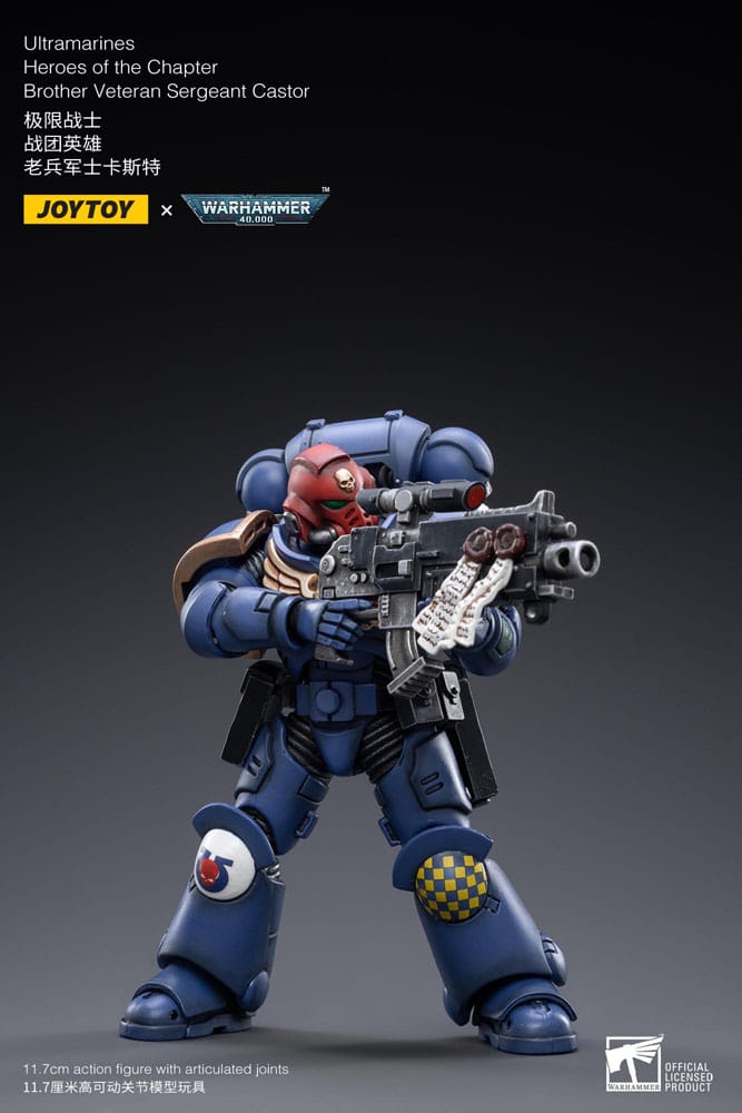 Warhammer 40K Action Figure 1/18 Héros ultramarines du chapitre Brother Veteran Sergeant Castor 12 cm