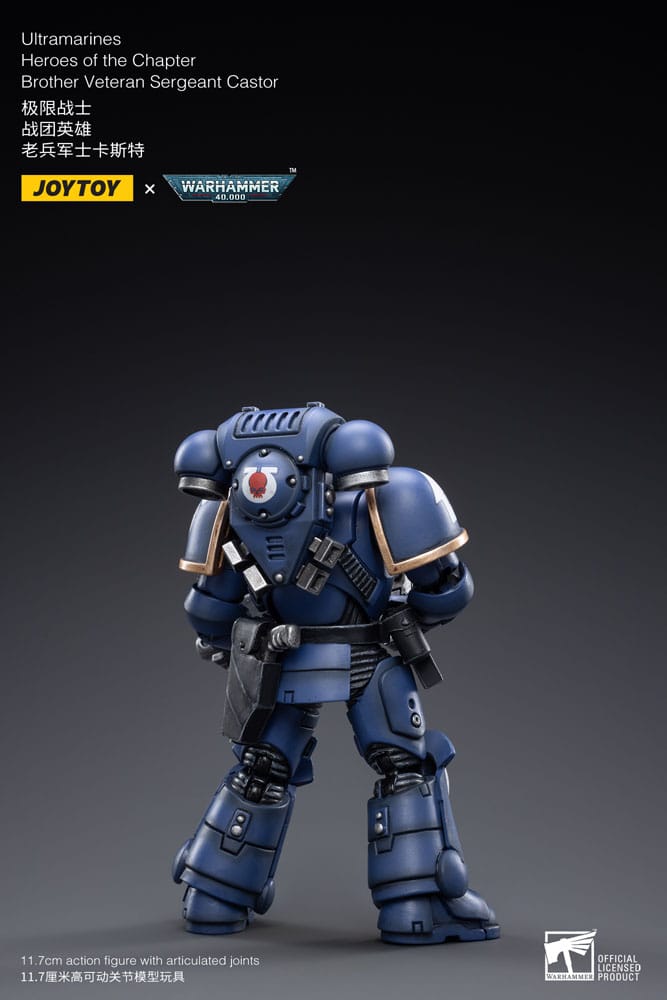 Warhammer 40K Action Figure 1/18 Héros ultramarines du chapitre Brother Veteran Sergeant Castor 12 cm