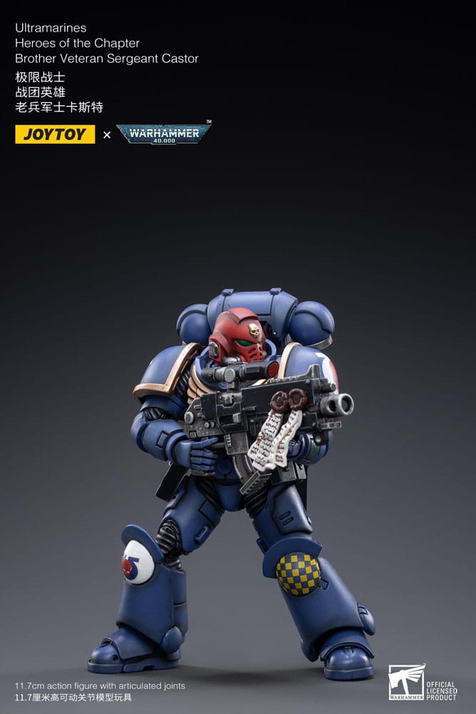 Warhammer 40K Action Figure 1/18 Héros ultramarines du chapitre Brother Veteran Sergeant Castor 12 cm
