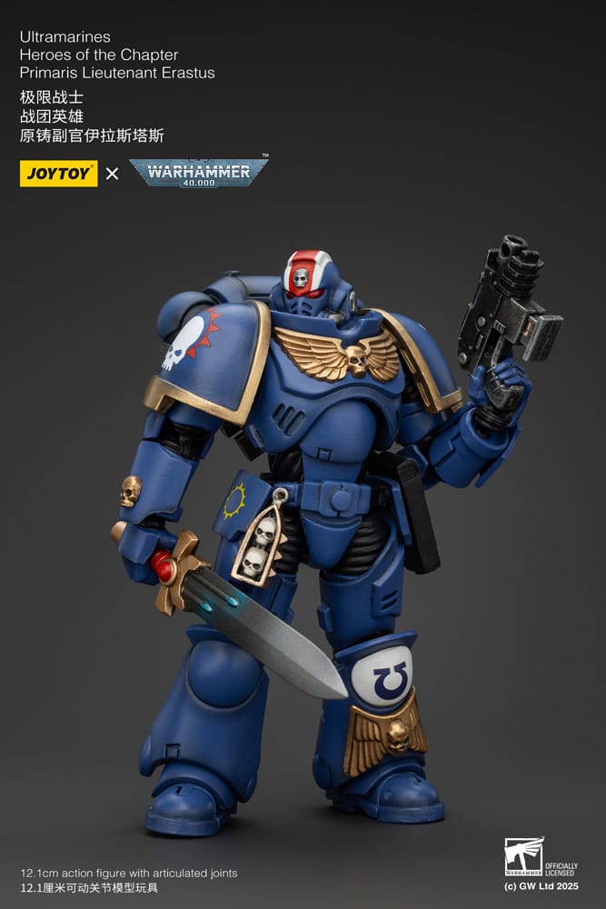 Warhammer 40K Action Şekil 1/18 Ultramarines Primaris Teğmen Erastus Bölümünün Kahramanları 20 Cm