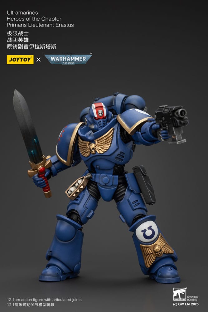 Warhammer 40K Action Şekil 1/18 Ultramarines Primaris Teğmen Erastus Bölümünün Kahramanları 20 Cm
