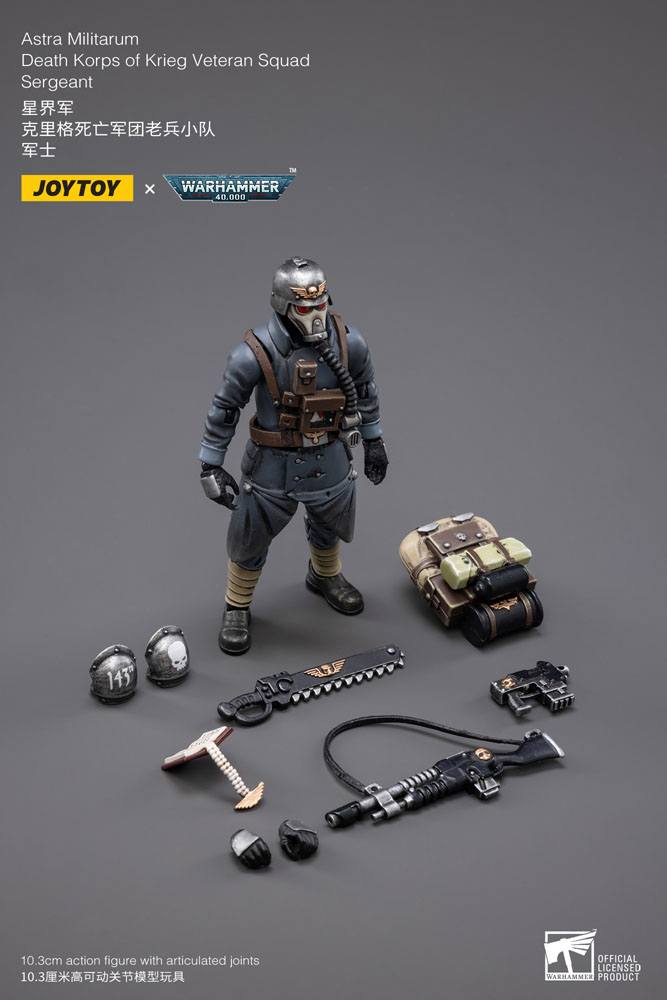 Warhammer 40k Action Figure 1/18 Death Korps of Krieg Veteran Squad Sergeant 10 cm