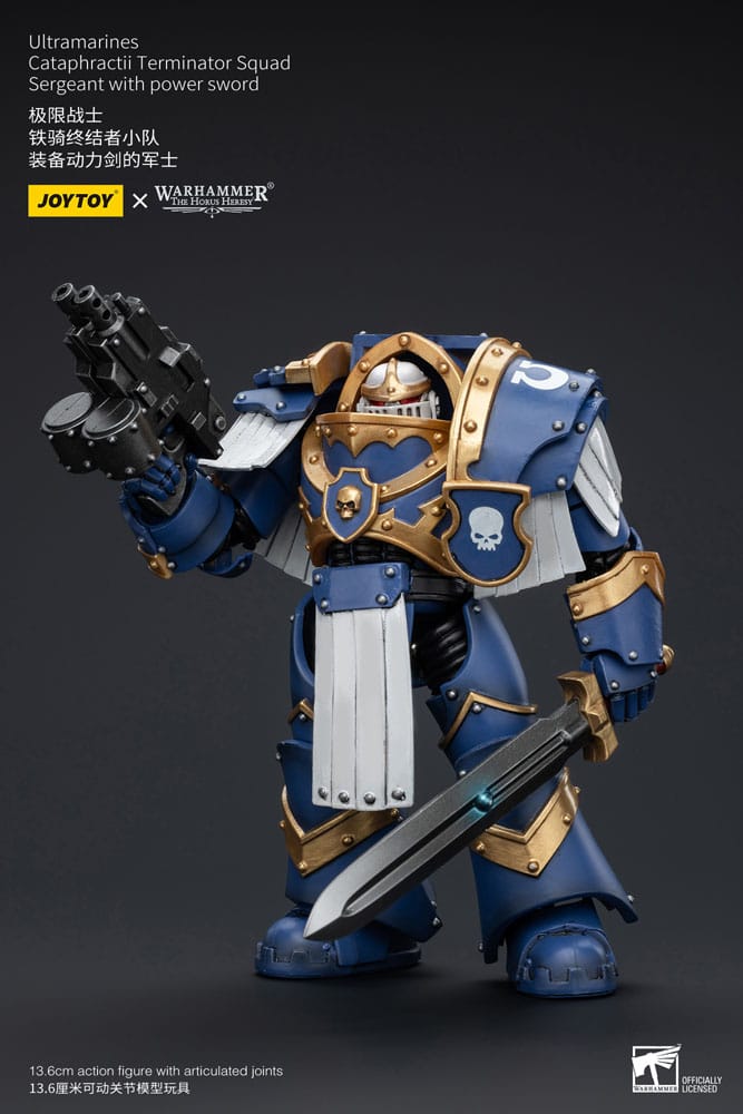 Warhammer the Horus Heresy Action Bild 1/18 Ultramarines Cataphractii Terminator Squad Sergeant With Power Sword 14 cm