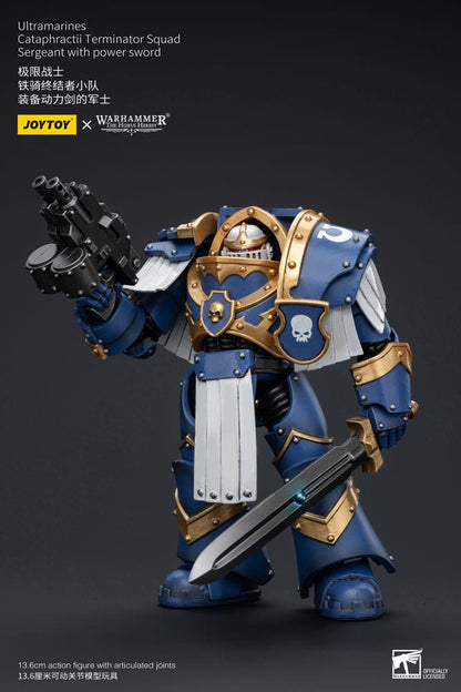 Warhammer the Horus Heresy Action Bild 1/18 Ultramarines Cataphractii Terminator Squad Sergeant With Power Sword 14 cm