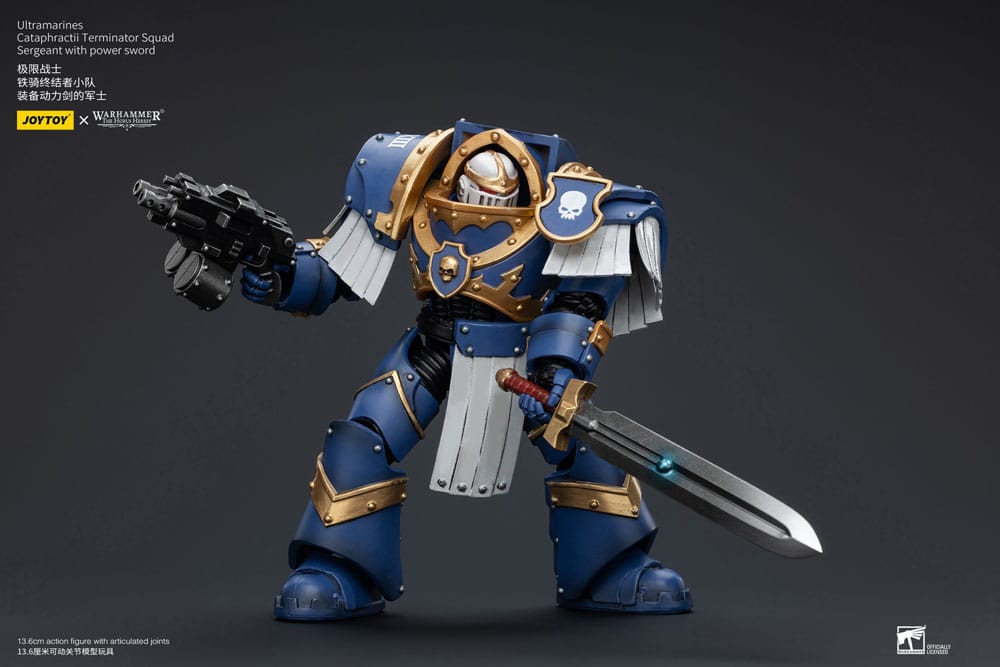 Warhammer the Horus Heresy Action Bild 1/18 Ultramarines Cataphractii Terminator Squad Sergeant With Power Sword 14 cm