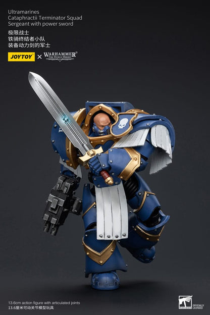 Warhammer the Horus Heresy Action Bild 1/18 Ultramarines Cataphractii Terminator Squad Sergeant With Power Sword 14 cm