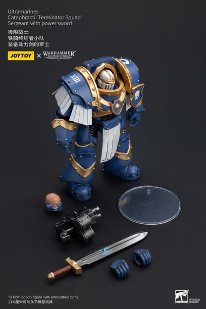 Warhammer Horus Heresy Action Şekil 1/18 Ultramarinler Katafraktii Terminator Squad Çavuş Power Sword 14 cm
