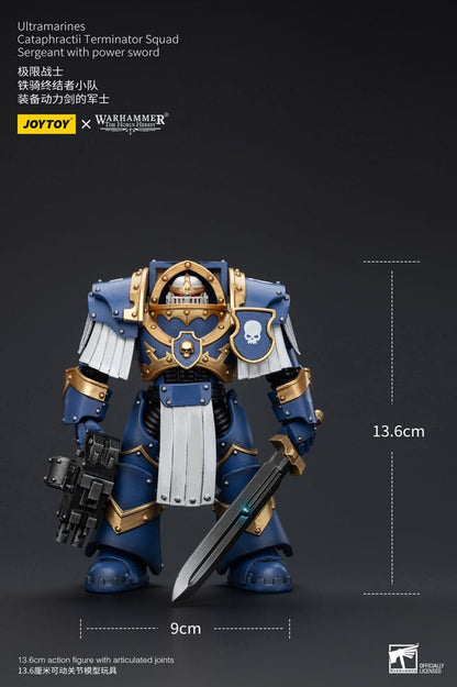 Warhammer the Horus Heresy Action Bild 1/18 Ultramarines Cataphractii Terminator Squad Sergeant With Power Sword 14 cm