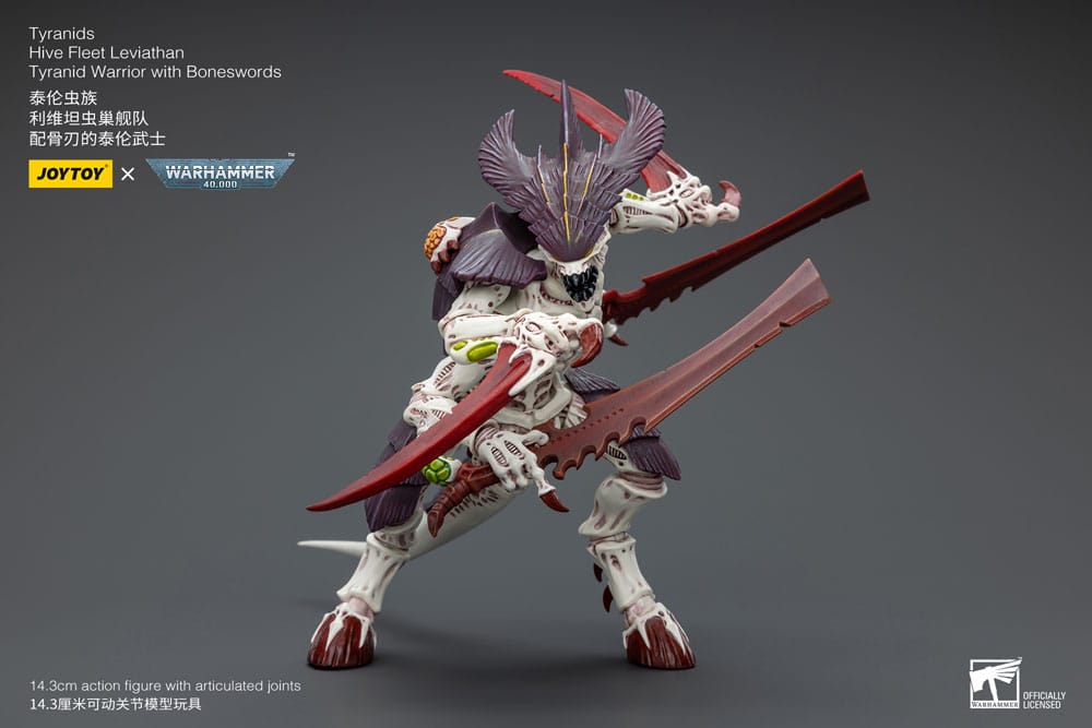 Warhammer 40K Eylem Şekil 1/18 Tyranids Hive Filo Leviathan Tyranid Warrior Boneswords 12 Cm