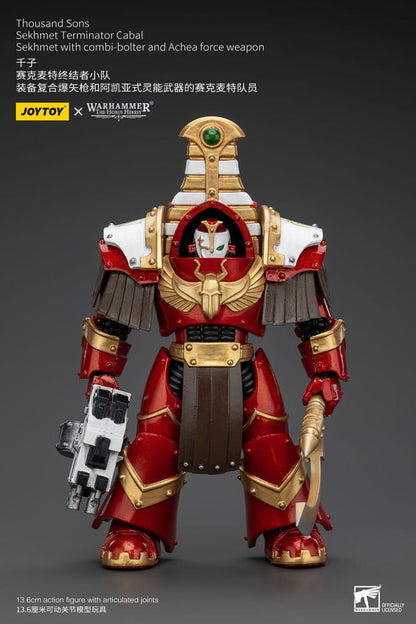 Warhammer the horus Heresy Action Şekil 1/18 bin oğlu Sekhmet Terminator Cabal Sekhmet ile Kombi-Bolter ve Achea Force Silah 14 cm