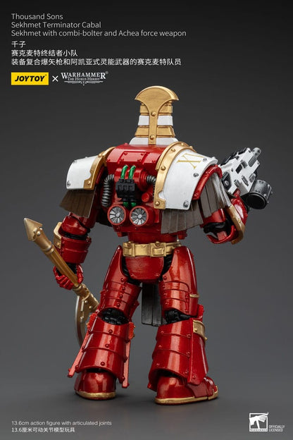 Warhammer the horus Heresy Action Şekil 1/18 bin oğlu Sekhmet Terminator Cabal Sekhmet ile Kombi-Bolter ve Achea Force Silah 14 cm