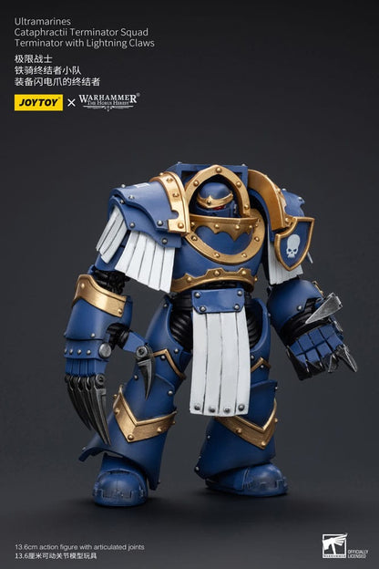 Warhammer Horus Heresy Action Figur 1/18 Ultramariner Cataphractii Terminator Squad Terminator med lynklør 14 cm