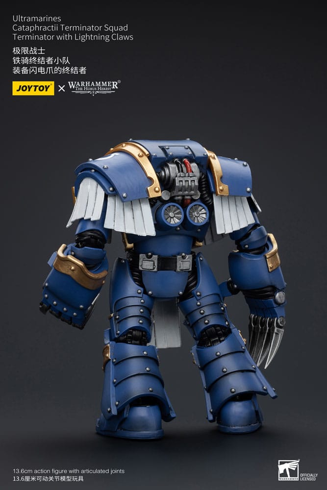 Warhammer Horus Heresy Action Figur 1/18 Ultramariner Cataphractii Terminator Squad Terminator med lynklør 14 cm