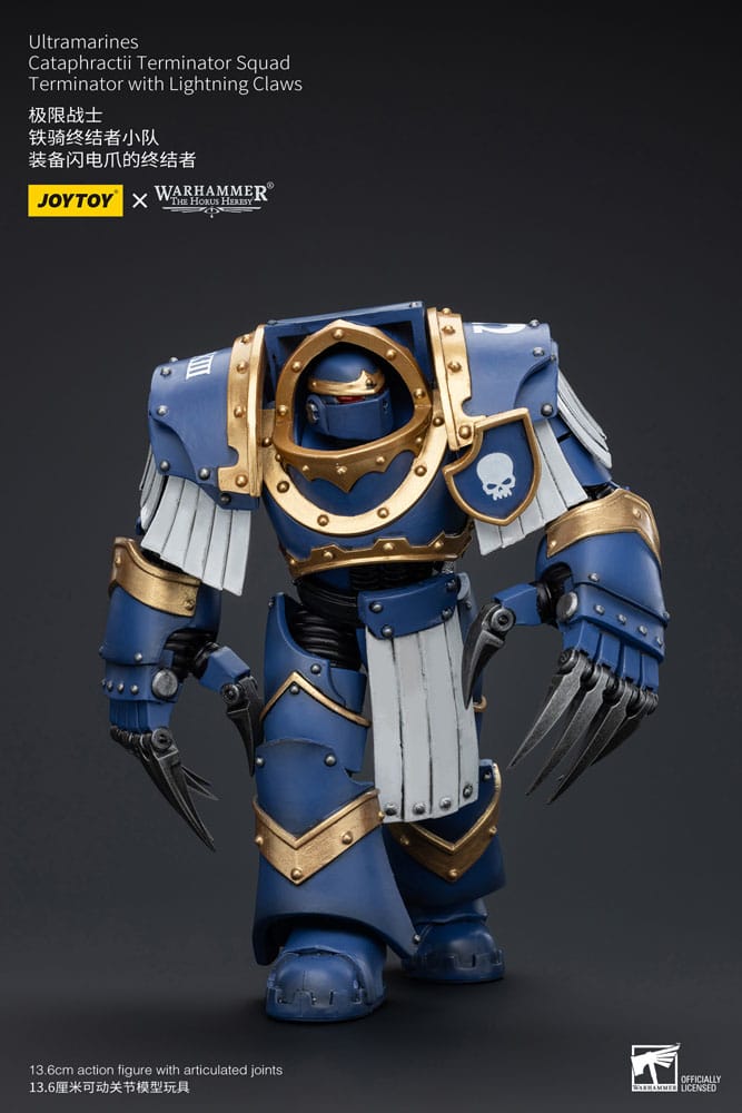 Warhammer Horus Heresy Action Figur 1/18 Ultramariner Cataphractii Terminator Squad Terminator med lynklør 14 cm
