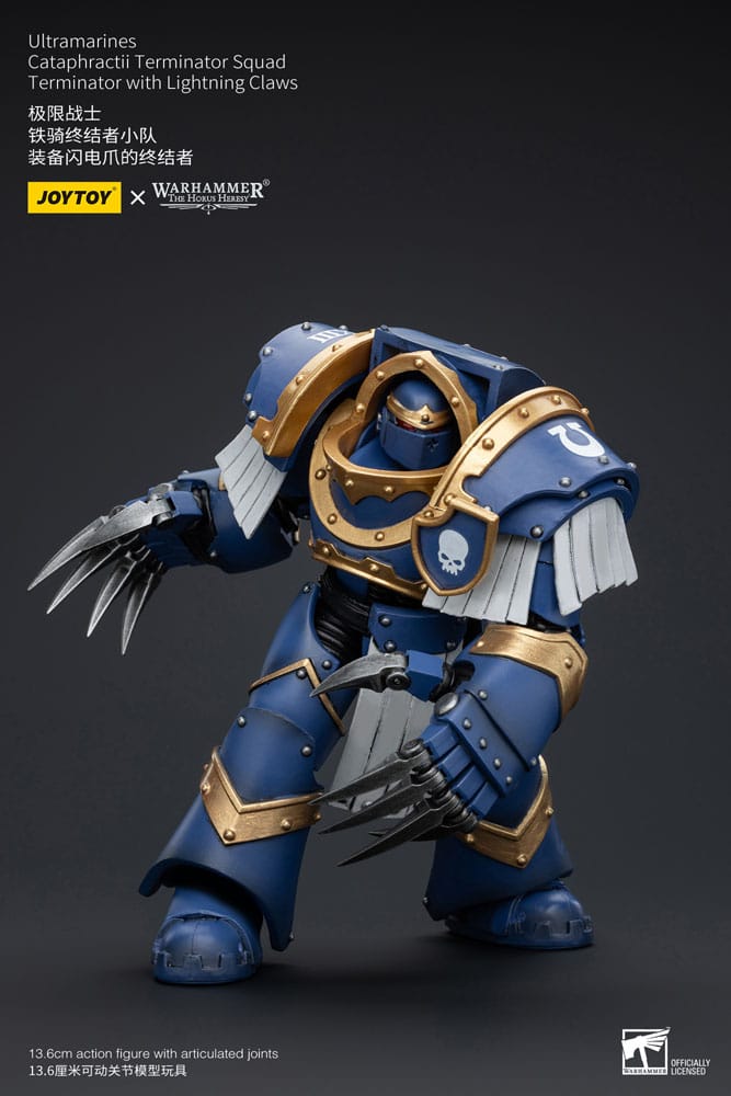 Warhammer Horus Heresy Action Figur 1/18 Ultramariner Cataphractii Terminator Squad Terminator med lynklør 14 cm