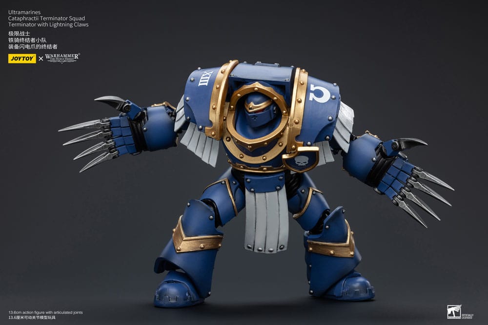 Warhammer Horus Heresy Action Figur 1/18 Ultramariner Cataphractii Terminator Squad Terminator med lynklør 14 cm