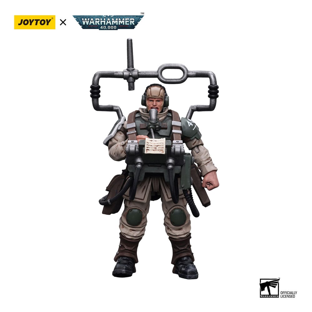 Warhammer 40k Action Figure 1/18 Astra Militarum Cadian Command Squad Veteran with Master Vox 12 cm