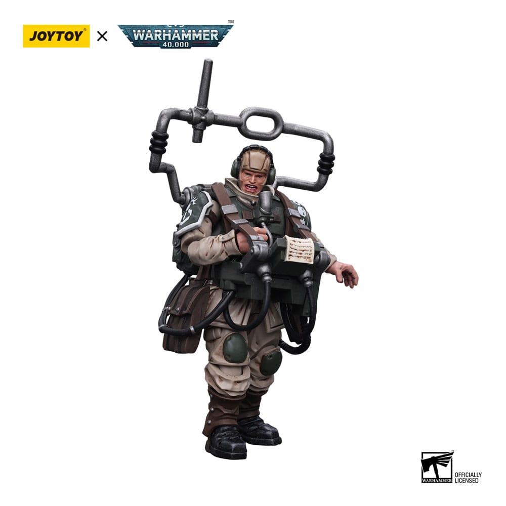 Warhammer 40k Action Figure 1/18 Astra Militarum Cadian Command Squad Veteran with Master Vox 12 cm