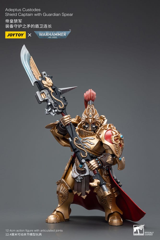 Warhammer 40K Action Şekil 1/18 Adeptus Custodes Guardian Spear ile Kaptan Kalkanı 12 Cm