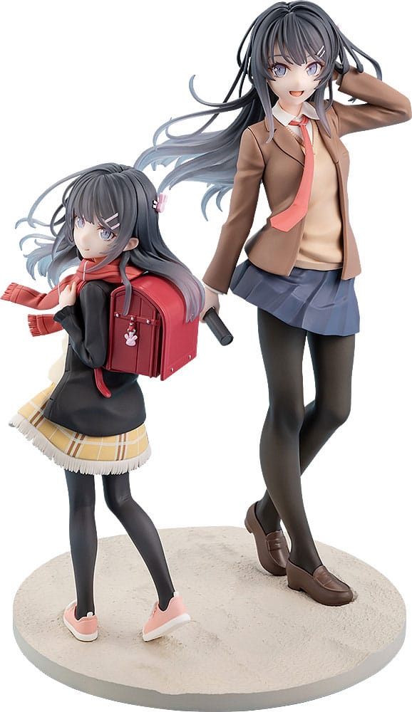 Rascal droomt niet van een knapzak Kid PVC -standbeeld Mai Sakurajima High School Graduation Ver. & Knapack Kid 19 cm