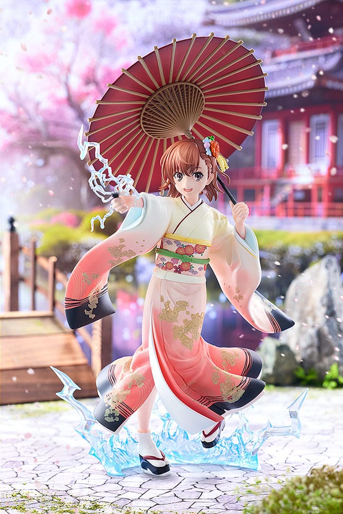 En vis videnskabelig Railgun T-statue 1/7 Mikoto Misaka Furisode Kimono Ver. 28 cm