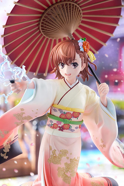 En vis videnskabelig Railgun T-statue 1/7 Mikoto Misaka Furisode Kimono Ver. 28 cm