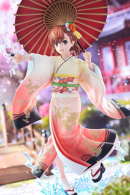 En vis videnskabelig Railgun T-statue 1/7 Mikoto Misaka Furisode Kimono Ver. 28 cm